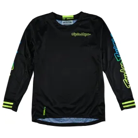 Youth GP Jersey Mono Black / Yellow / Cyan