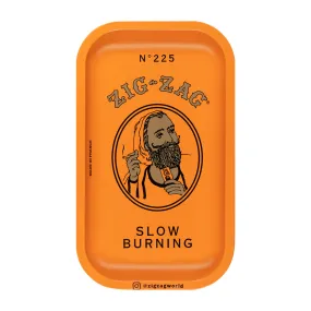 Zig Zag Small Metal Rolling Tray | Orange